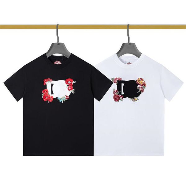 23dgss new men's t-shirts short sleeve mens women's tees polos pure cotton brand casual designer t-shirt embroidered rose, White;black
23dgss new men's t-shirts short sleeve mens women's tees polos pure cotton brand casual designer t-shirt embroidered rose, White;black