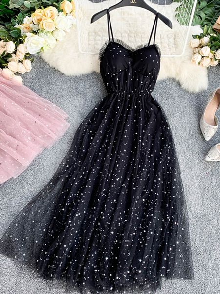 casual dresses summer bling stars sequin dress women vintage v neck mesh dresses vestidos mujer ladies spaghetti strap party tulle dress 230, Black;gray
casual dresses summer bling stars sequin dress women vintage v neck mesh dresses vestidos mujer ladies spaghetti strap party tulle dress 230, Black;gray