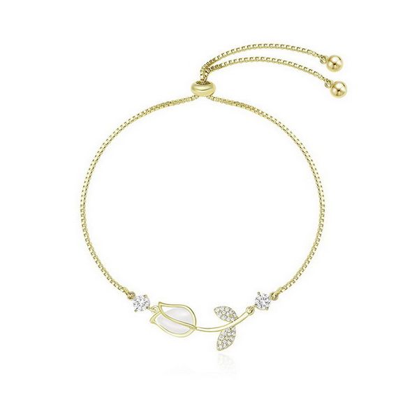 shrimp skin charm bracelet niche design high-grade tulip opal pull bracelet temperament women's flower bracelet, Golden;silver
shrimp skin charm bracelet niche design high-grade tulip opal pull bracelet temperament women's flower bracelet, Golden;silver