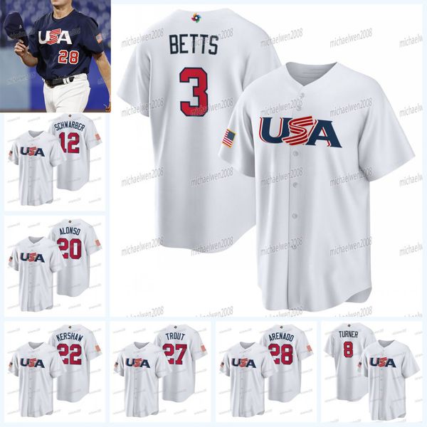 mookie betts team usa 2023 world baseball classic jersey wbc pete alonso 8 trea turner mike trout j. t. realmuto kershaw anderson arenado wi, Blue;black
mookie betts team usa 2023 world baseball classic jersey wbc pete alonso 8 trea turner mike trout j. t. realmuto kershaw anderson arenado wi, Blue;black