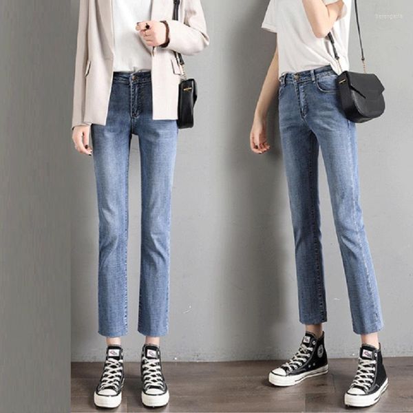 women's jeans women high waist thin versatile casual nine points chimney straight lady pants autumn spring fashion, Blue
women's jeans women high waist thin versatile casual nine points chimney straight lady pants autumn spring fashion, Blue