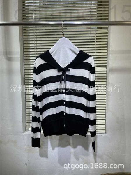 women's t-shirt designer 2021 early autumn new neckline bow navy collar stripe wool knitted cardigan long-sleeved air-conditioned shirt, White
women's t-shirt designer 2021 early autumn new neckline bow navy collar stripe wool knitted cardigan long-sleeved air-conditioned shirt, White