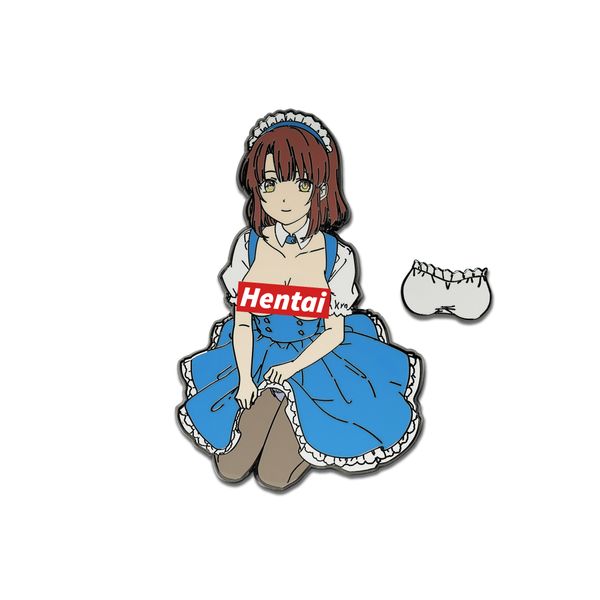 megumi kato magnetic detachable metal badge pin, Gray