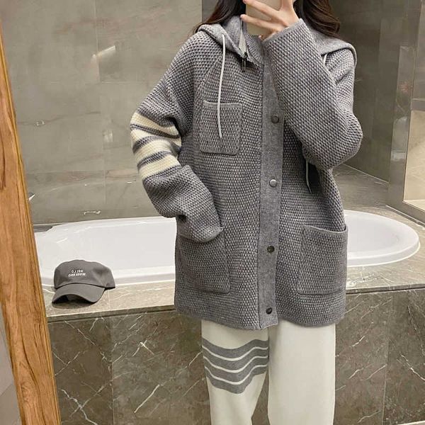 men's hoody tomh brown hoodie designer waffle hooded cardigan sweater women's winter four-bar pocket casual loose slim long-sleeve, Black
men's hoody tomh brown hoodie designer waffle hooded cardigan sweater women's winter four-bar pocket casual loose slim long-sleeve, Black