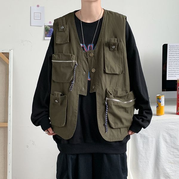 men's vests summer autumn loose multipocket casual v neck jacket pography sleeveless mens clothes 230213, Black;white
men's vests summer autumn loose multipocket casual v neck jacket pography sleeveless mens clothes 230213, Black;white