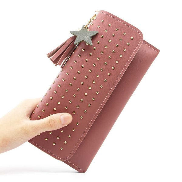 leather wallet women tassel zipper rivet moneybags lady purses girls' long cards id holder retro coin
leather wallet women tassel zipper rivet moneybags lady purses girls' long cards id holder retro coin