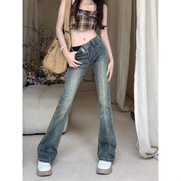 and early spring autumn high waist jeans women's fashion ins design sense slim fit straight leg pants slightly flared wide casual, Blue
and early spring autumn high waist jeans women's fashion ins design sense slim fit straight leg pants slightly flared wide casual, Blue