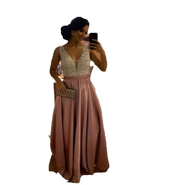 2023 deep v-neck prom dresses sleeveless evening party gowns robe de soiree femme long formal, Black
2023 deep v-neck prom dresses sleeveless evening party gowns robe de soiree femme long formal, Black