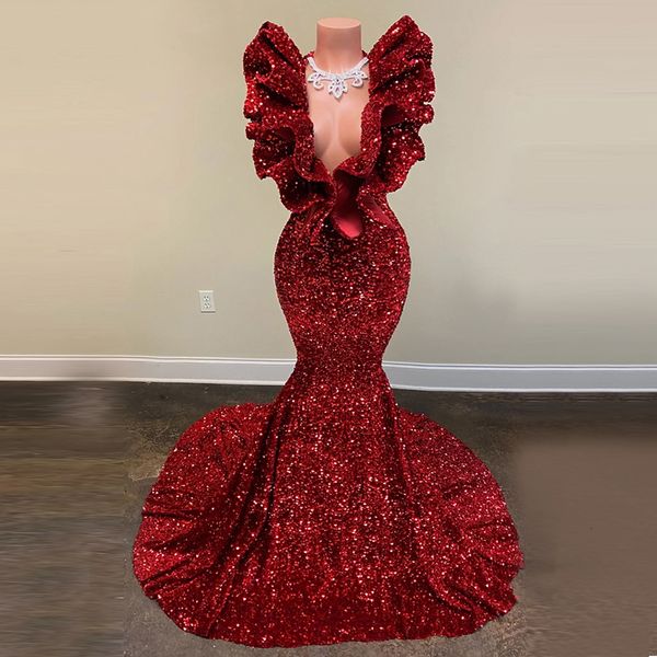 party dresses burgundy sequins ruffles v neck mermaid prom sleevesless wedding evening gowns backless vestidos de fiesta 230213, White;black
party dresses burgundy sequins ruffles v neck mermaid prom sleevesless wedding evening gowns backless vestidos de fiesta 230213, White;black
