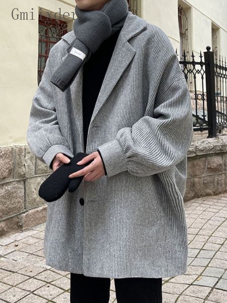 men's wool blends gmiixder woolen overcoat men winter high street thickened jacket handsome medium length casual trench coat elegant st, Black
men's wool blends gmiixder woolen overcoat men winter high street thickened jacket handsome medium length casual trench coat elegant st, Black