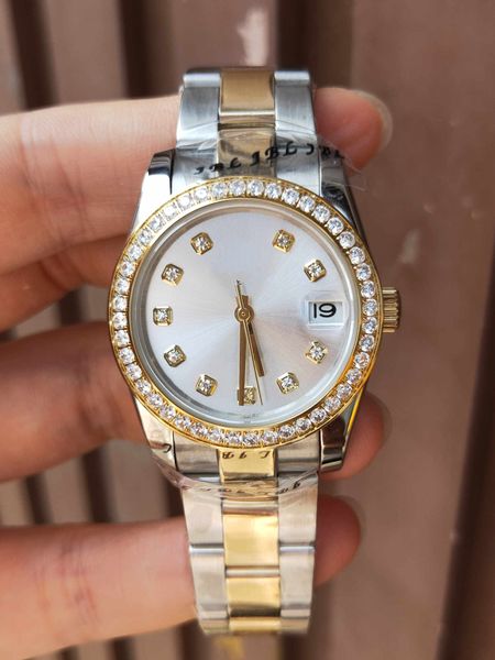 31mm fashion women's watches diamond bezel automatic mechanical women watch stainless steel dress designer lover couples styles man wri, Slivery;golden
31mm fashion women's watches diamond bezel automatic mechanical women watch stainless steel dress designer lover couples styles man wri, Slivery;golden