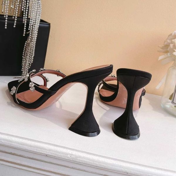 women's muaddi begum amina high heel sandals real silk crystal embellished strap slippers mules shoes rhinestone spool heel women heels, Black
women's muaddi begum amina high heel sandals real silk crystal embellished strap slippers mules shoes rhinestone spool heel women heels, Black