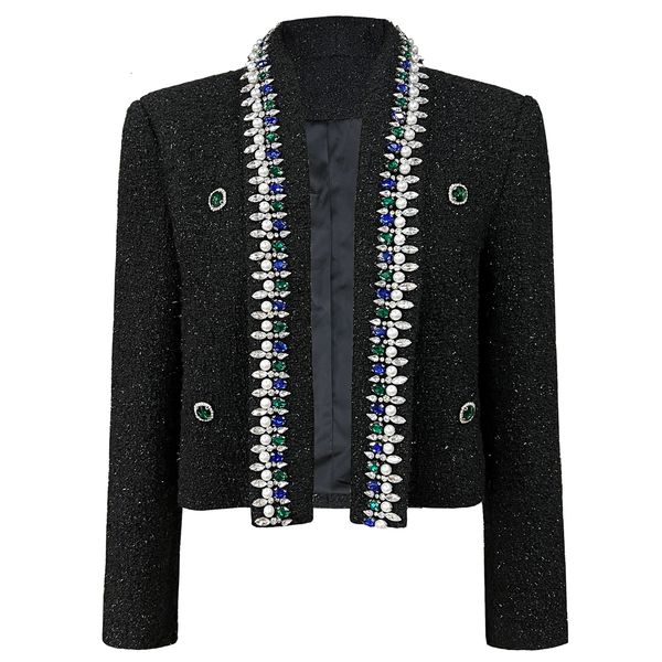 womens jackets spring and autumn highquality products handmade heavy work beaded highquality woolen cardigan coat 230213, Black;brown
womens jackets spring and autumn highquality products handmade heavy work beaded highquality woolen cardigan coat 230213, Black;brown