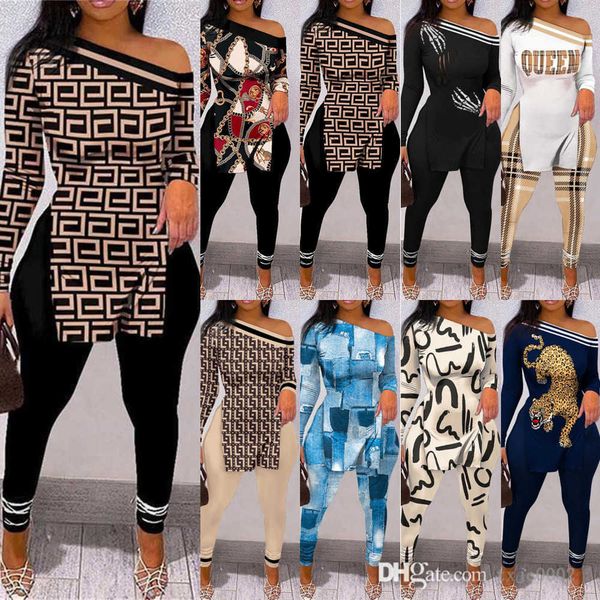 2023 spring fall women clothing tracksuits 2 piece pants outfits off shoulder long sleeved split printed matching sets, Gray
2023 spring fall women clothing tracksuits 2 piece pants outfits off shoulder long sleeved split printed matching sets, Gray