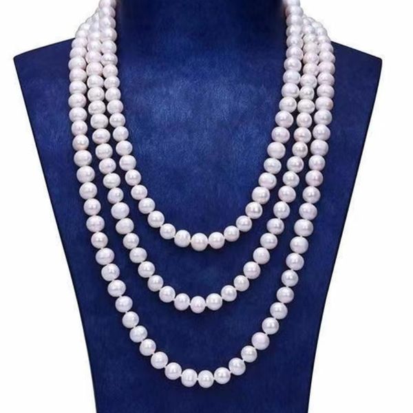 natural fresh water multi-layer pearl necklace 9-10mm round 45cm 50cm 55cm luxury fashion jewelry elegant generous, Silver
natural fresh water multi-layer pearl necklace 9-10mm round 45cm 50cm 55cm luxury fashion jewelry elegant generous, Silver