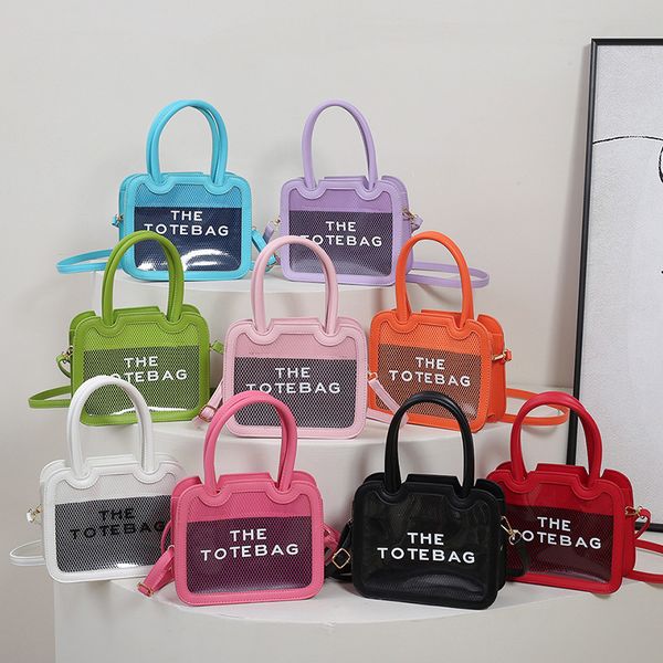 

2023 New the tote bag Womens handbag Simple Korean version of transparent small square bags fashion fresh letter shoulder shoulder crossboby messenger handbag, 1#