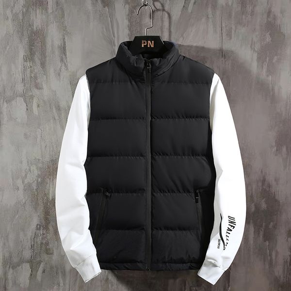 men's vests browon autumn and winter jacket cotton warm sleeveless solid color all match social coat 230213, Black;white
men's vests browon autumn and winter jacket cotton warm sleeveless solid color all match social coat 230213, Black;white