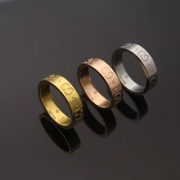 5mm band rings fashion men women designer stainless steel ring engraved letter lovers jewelry size 6-11, Silver
5mm band rings fashion men women designer stainless steel ring engraved letter lovers jewelry size 6-11, Silver