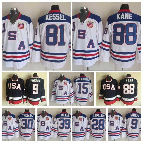 2010 team usa vintage hockey retror 9 zach parise jersey 39 ryan miller 15 jamie langenbrunner 30 tim thomas navy blue home white, Black
2010 team usa vintage hockey retror 9 zach parise jersey 39 ryan miller 15 jamie langenbrunner 30 tim thomas navy blue home white, Black