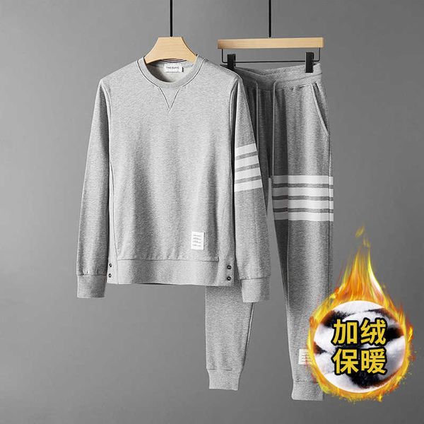 men's hoody tomh brown hoodie designer winter fashion brand plush suit women lovers four-bar round neck sweater pants two-piece set swe, Black
men's hoody tomh brown hoodie designer winter fashion brand plush suit women lovers four-bar round neck sweater pants two-piece set swe, Black
