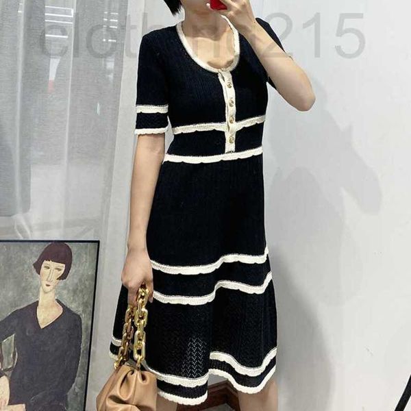 casual dresses designer ss21 women's new french temperament round neck waist stripe color-blocking hollow wave mid-length dress pfsu, Black;gray
casual dresses designer ss21 women's new french temperament round neck waist stripe color-blocking hollow wave mid-length dress pfsu, Black;gray
