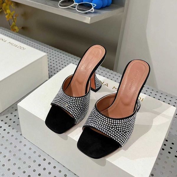 amina rhinestone-encrustedslopeheel gilda muaddi slippers 95mm crystal high heels open toes slip-on slides leather outsole sandals for women, Black
amina rhinestone-encrustedslopeheel gilda muaddi slippers 95mm crystal high heels open toes slip-on slides leather outsole sandals for women, Black