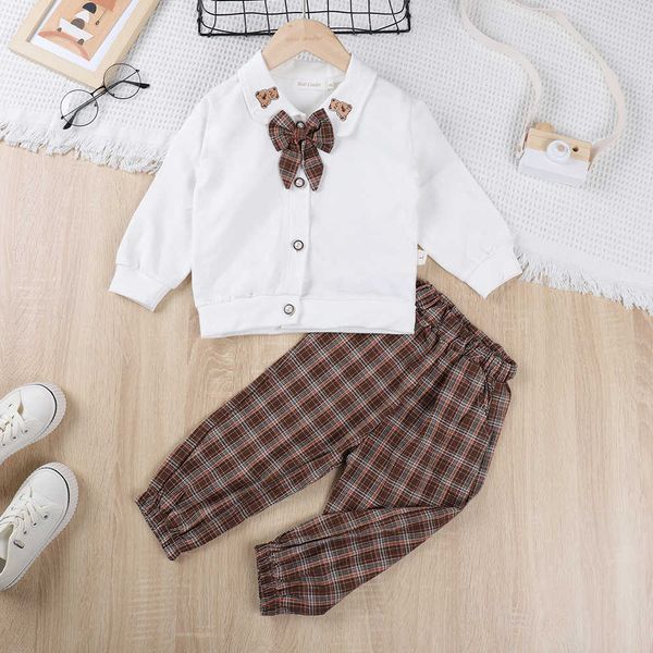 sets spring and fall baby suits korean casual girls long sleeve cardigan jacket lapel plaid pants children's clothing girl clothes, White
sets spring and fall baby suits korean casual girls long sleeve cardigan jacket lapel plaid pants children's clothing girl clothes, White