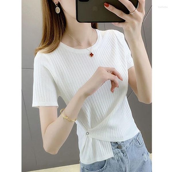 women's t shirts blusas mujer de moda 2023 vintage ladies solid color summer blouse white elasticity short sleeve black women
women's t shirts blusas mujer de moda 2023 vintage ladies solid color summer blouse white elasticity short sleeve black women