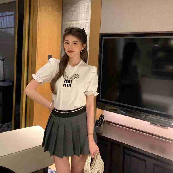 women's t-shirt designer rabbit year limited 23 letter sticker nail drill thread ear pattern round neck bubble short sleeve pzei, White
women's t-shirt designer rabbit year limited 23 letter sticker nail drill thread ear pattern round neck bubble short sleeve pzei, White