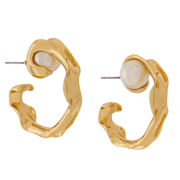 classic pearl water ripple earrings for women french style internet celebrity personalized eardrops new trendy simple earrings, Golden;silver
classic pearl water ripple earrings for women french style internet celebrity personalized eardrops new trendy simple earrings, Golden;silver