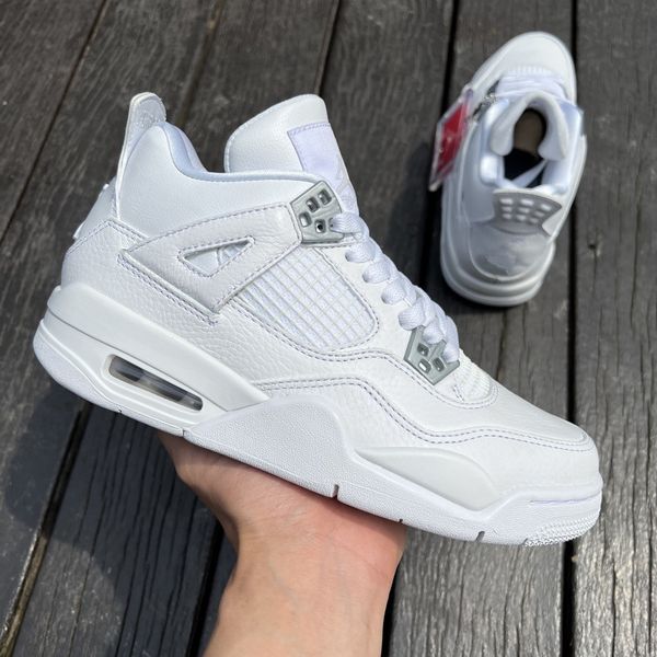 4s men women basketball shoes jumpman 4 pure money white metallic silver pure platinum designer sports sneakers shoes ship with box us7-13
4s men women basketball shoes jumpman 4 pure money white metallic silver pure platinum designer sports sneakers shoes ship with box us7-13