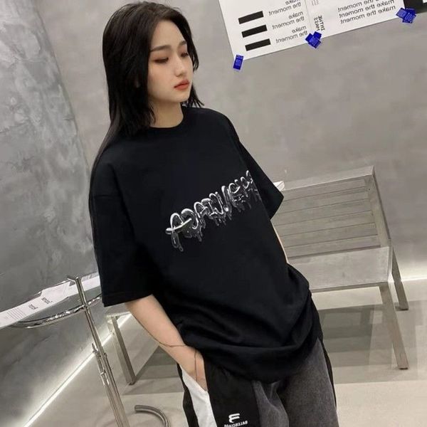 women s t shirt 131054 22 spring and summer dissolving letters pure cotton loose short sleeve t shirt for men women 230213, White
women s t shirt 131054 22 spring and summer dissolving letters pure cotton loose short sleeve t shirt for men women 230213, White