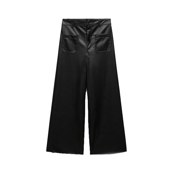 women s pants s zach aiisa fall and winter women s fashion retro black navy style faux leather casual pocket straight pants 230213, Black;white
women s pants s zach aiisa fall and winter women s fashion retro black navy style faux leather casual pocket straight pants 230213, Black;white