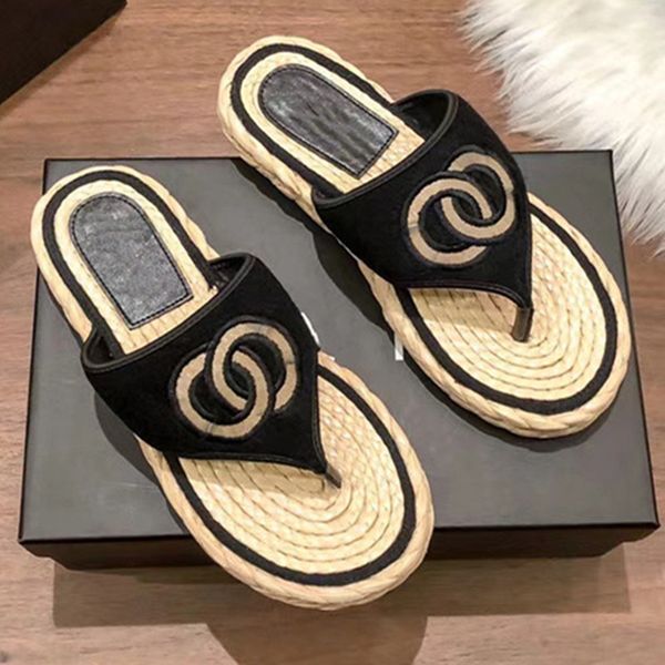 2023 vintage braided thong sandals embroidery interlocking logo slippers straw espadrille flat mule flip flops designer women summer shoes s, Black
2023 vintage braided thong sandals embroidery interlocking logo slippers straw espadrille flat mule flip flops designer women summer shoes s, Black