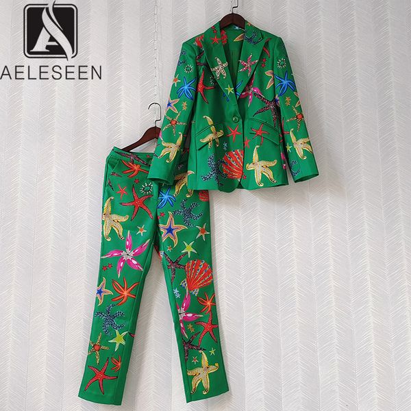 women's two piece pants aeleseen runway fashion pant suits autumn winter green stars print blazerfulllenght luxury beading women 230213, White
women's two piece pants aeleseen runway fashion pant suits autumn winter green stars print blazerfulllenght luxury beading women 230213, White