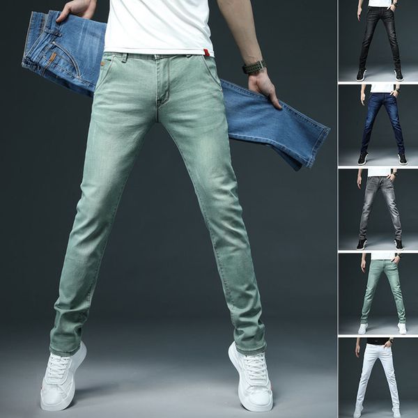 men's jeans spring summer casual green korean men clothing classic elasticity denim trousers slim fit ankle tight pencil pants 230213, Blue
men's jeans spring summer casual green korean men clothing classic elasticity denim trousers slim fit ankle tight pencil pants 230213, Blue
