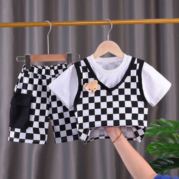 summer children suits and girls short sleeve baby boys two clothes lattice tshirtshorts sets toddler clothing, White
summer children suits and girls short sleeve baby boys two clothes lattice tshirtshorts sets toddler clothing, White
