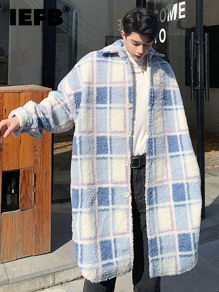 men's wool blends iefb plaid lamb men long coat windbreaker casual versatile lapel cotton clothes korean trendy 2023 male jacket 9a5638, Black
men's wool blends iefb plaid lamb men long coat windbreaker casual versatile lapel cotton clothes korean trendy 2023 male jacket 9a5638, Black