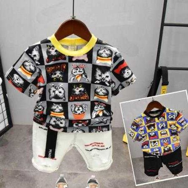 s short sleeve boy child clothing summer cartoon cat tshirt pants piece cotton round neck children's clothes set year, White
s short sleeve boy child clothing summer cartoon cat tshirt pants piece cotton round neck children's clothes set year, White