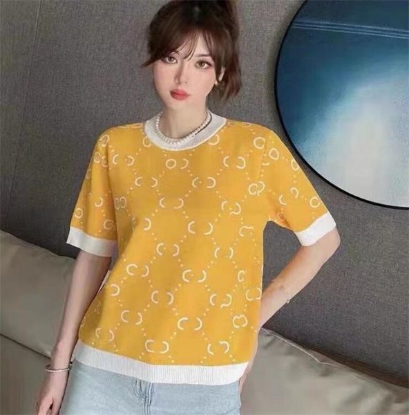 23ggss spring women's knits tees sweaters fashion casual luxury brand designer t-shirt woman, White
23ggss spring women's knits tees sweaters fashion casual luxury brand designer t-shirt woman, White