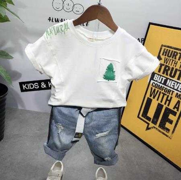 sets boy clothes set cotton baby clothes suit plant printing loose tshirt denim shorts children's clothing, White
sets boy clothes set cotton baby clothes suit plant printing loose tshirt denim shorts children's clothing, White