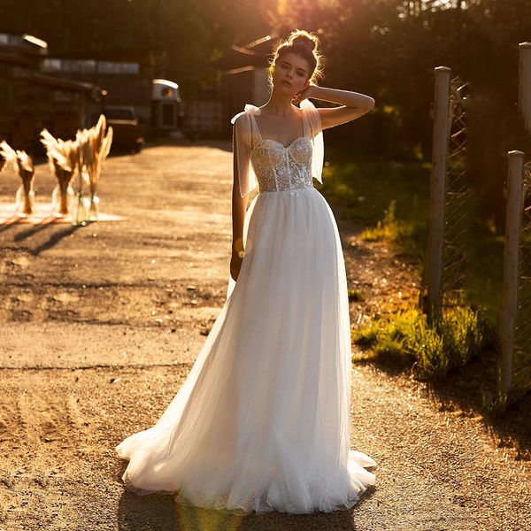 party dresses elegant a line dots tull bohemian wedding ivory sweetheart sequined appliques lace bridal gown backless robe de mariee 230213, White;black
party dresses elegant a line dots tull bohemian wedding ivory sweetheart sequined appliques lace bridal gown backless robe de mariee 230213, White;black