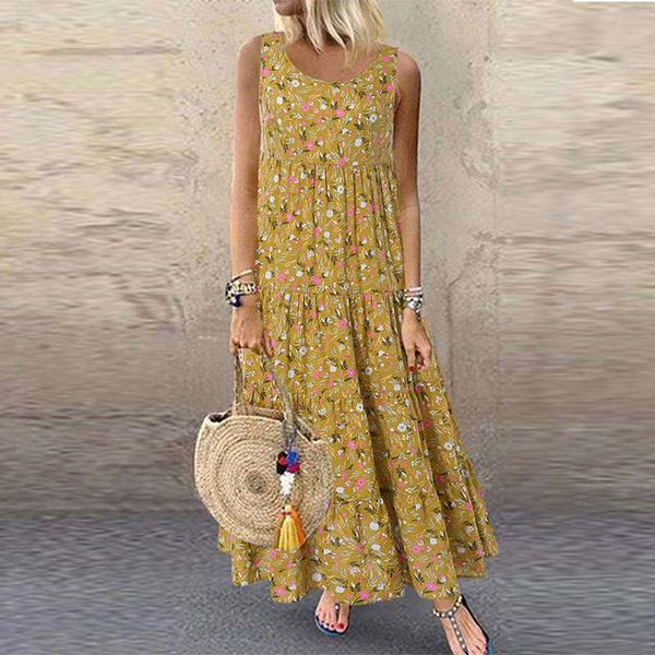 dress summer 2022 amazon floral sleeveless loose maxi bohemian casual dress, Black;gray
dress summer 2022 amazon floral sleeveless loose maxi bohemian casual dress, Black;gray