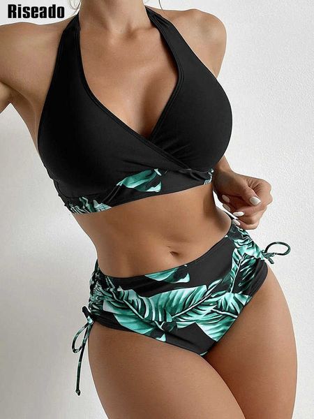 women's swimwear riseado bikinis set high waist swimsuit swimwear women 2023 bikini leaf print bathing suit women beachwear bath suit n, White;black
women's swimwear riseado bikinis set high waist swimsuit swimwear women 2023 bikini leaf print bathing suit women beachwear bath suit n, White;black