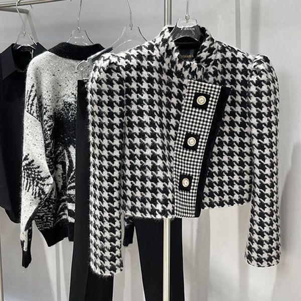 womens jackets elegant bird lattice plaid women crop jacket vintage loose all match spring tweed coat women korean style chic cropped 23021, Black;brown
womens jackets elegant bird lattice plaid women crop jacket vintage loose all match spring tweed coat women korean style chic cropped 23021, Black;brown