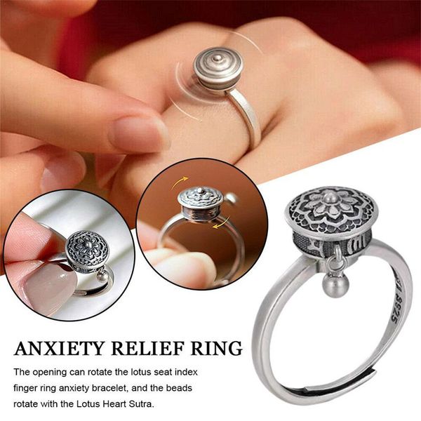 buddhist tibetan prayer wheel ring good luck 7 chakras ring lotus floral ring open adjustable rotating rings for gifts unisex, Silver
buddhist tibetan prayer wheel ring good luck 7 chakras ring lotus floral ring open adjustable rotating rings for gifts unisex, Silver