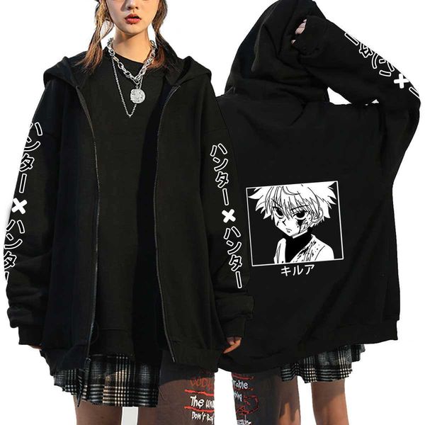 women's hoodies sweatshirts hunter x hunter killua zoldyck zip up hoodies streetwear plus size jackets coats long sleeve fleece zipper, Black
women's hoodies sweatshirts hunter x hunter killua zoldyck zip up hoodies streetwear plus size jackets coats long sleeve fleece zipper, Black