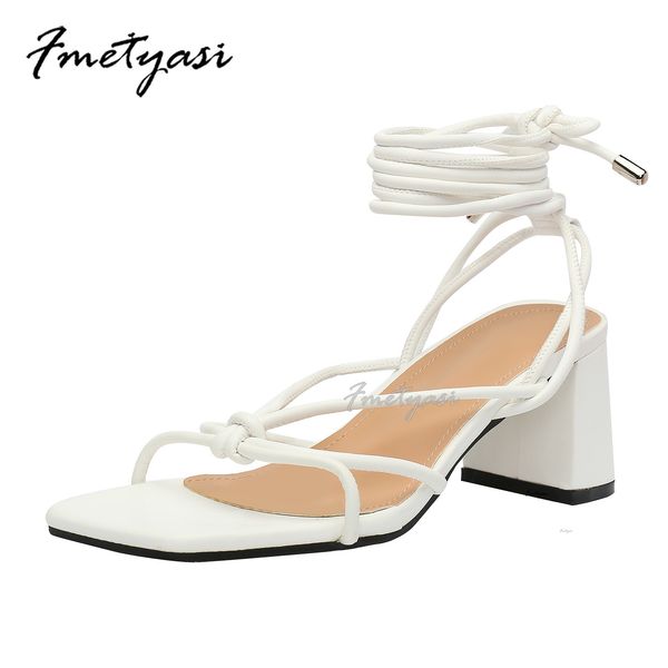 sandals 2023 summer women heels lace up square toe block blue black gladiator ankle strap for 230213
sandals 2023 summer women heels lace up square toe block blue black gladiator ankle strap for 230213