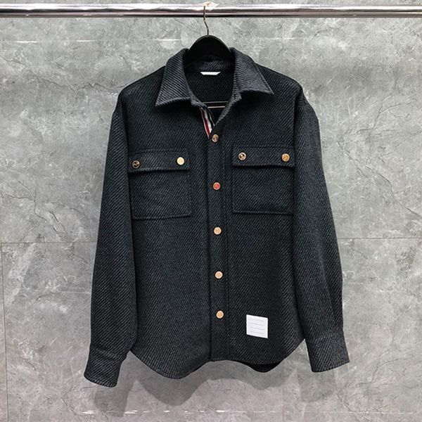 men's wool blends tbmen's thick shirt male cargo work jacket gold button square collar long sleeve daley cardigan grey retro style, Black
men's wool blends tbmen's thick shirt male cargo work jacket gold button square collar long sleeve daley cardigan grey retro style, Black