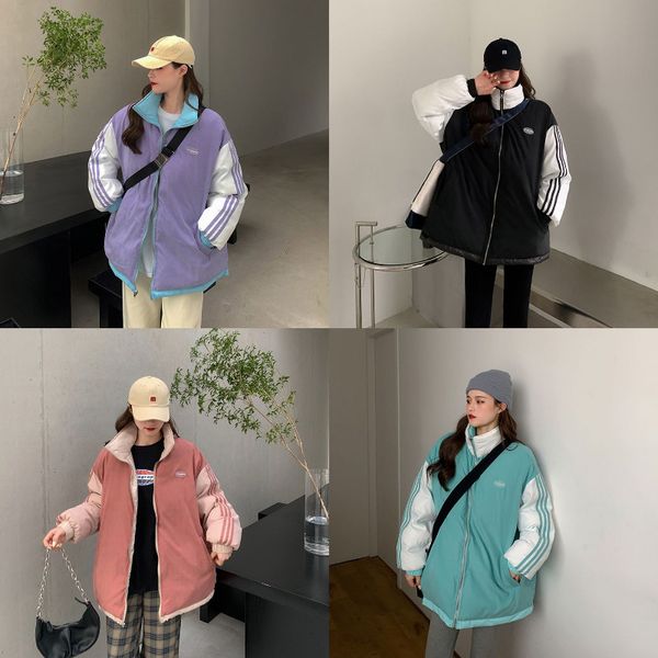 womens jackets winter clothes reversible stitching color contrast coat loose casual clothing 230214, Black;brown
womens jackets winter clothes reversible stitching color contrast coat loose casual clothing 230214, Black;brown